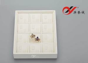 12 Components Double Ring Tray in White PU Leather